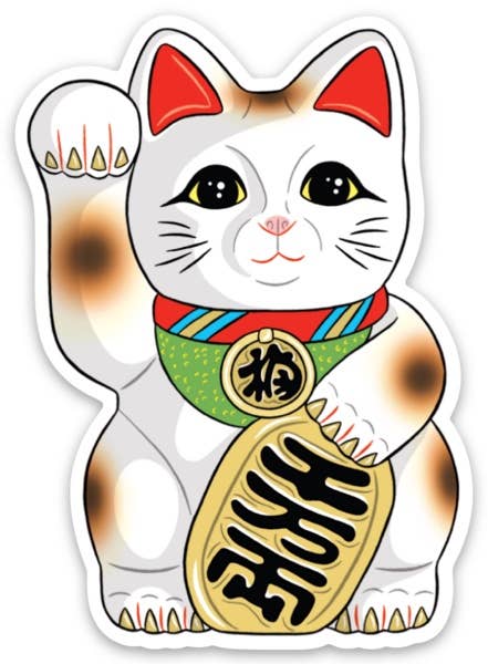 Maneki-Neko Lucky Cat Die Cut Sticker