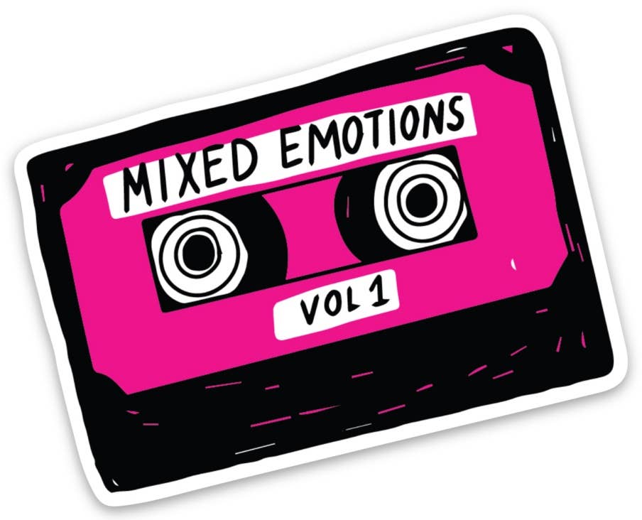 Mixed Emotions Cassette Tape Die Cut Sticker